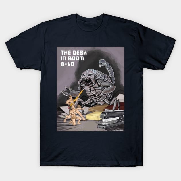 THE DESK IN ROOM 8-10 T-Shirt by Aaron Siddall